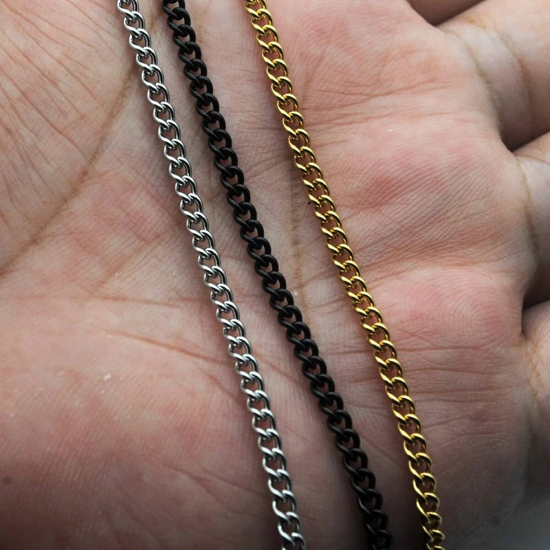 316L Stainless Steel Cross Pendant Chain Necklace For Men Religion Jewelry Accessories Male