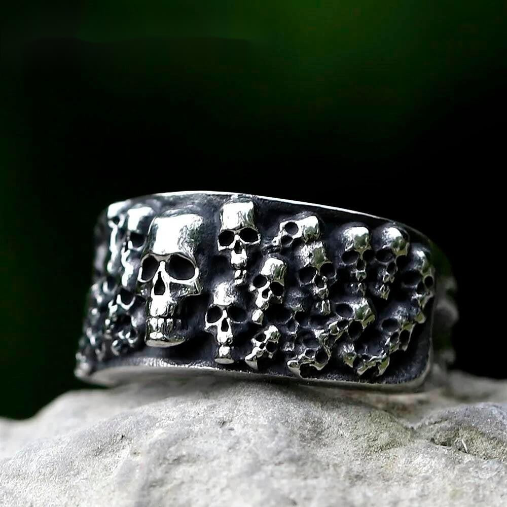Devil Skull Ring - Vintage Gothic Stainless Steel Punk Jewelry for Men