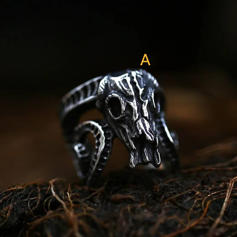 Tibetan Antelope Ring – 316L Stainless Steel Bold Punk-Animal Statement Band