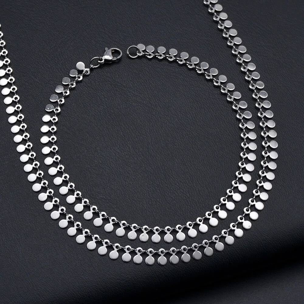 1 piece Stainless Steel Water Drop Handmade Link Chain for Men Women DIY Jewelry Making Bracelet Anklet Necklace