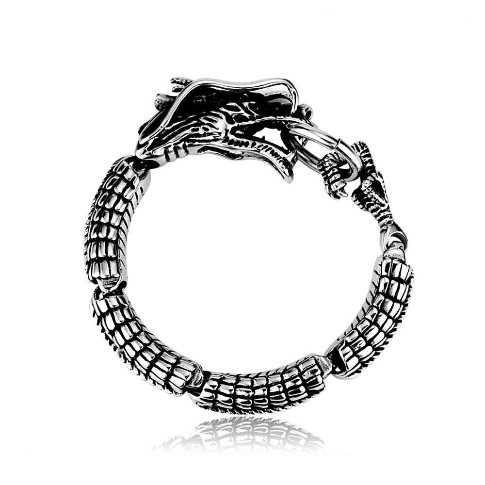 Dragon Head & Claw Stainless Steel Bracelet – Mythical Power Jewelry Style A