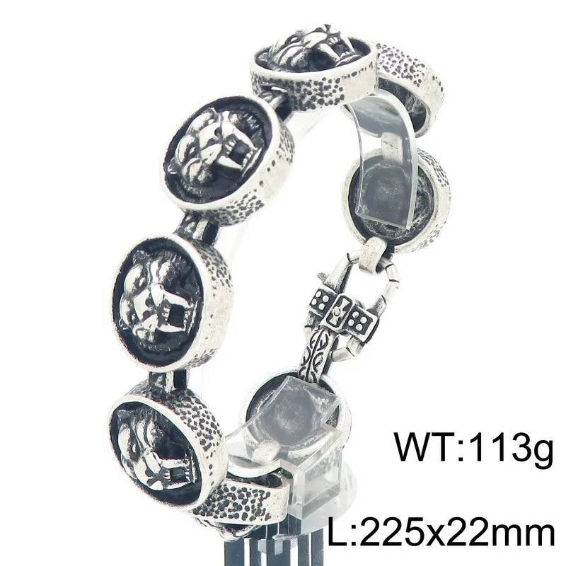 Tiger Men's Bracelet Stainless Steel 316L Punk Viking Jewelry KB203089-KJX 22cm
