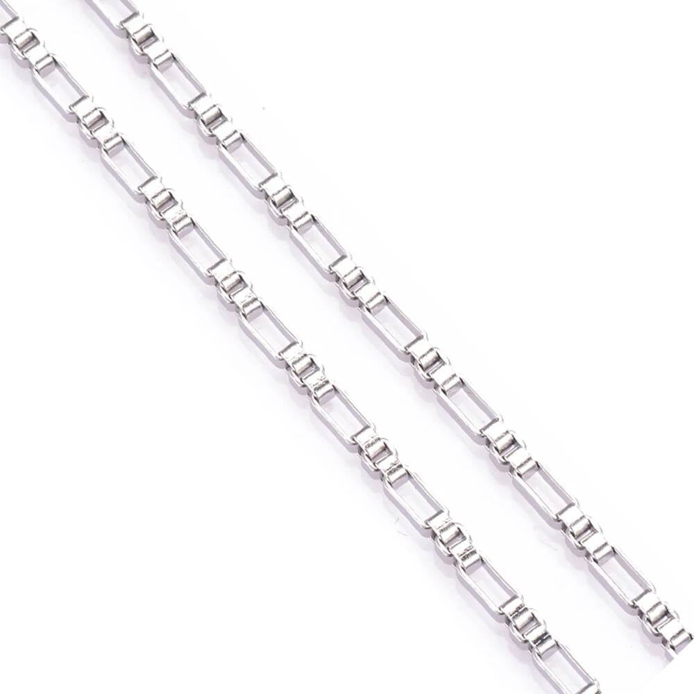 New 1 piece Stainless Steel Square Pearl 3:1 Handmade Box Chain DIY Jewelry Making Bracelet Anklet Necklace Style 2