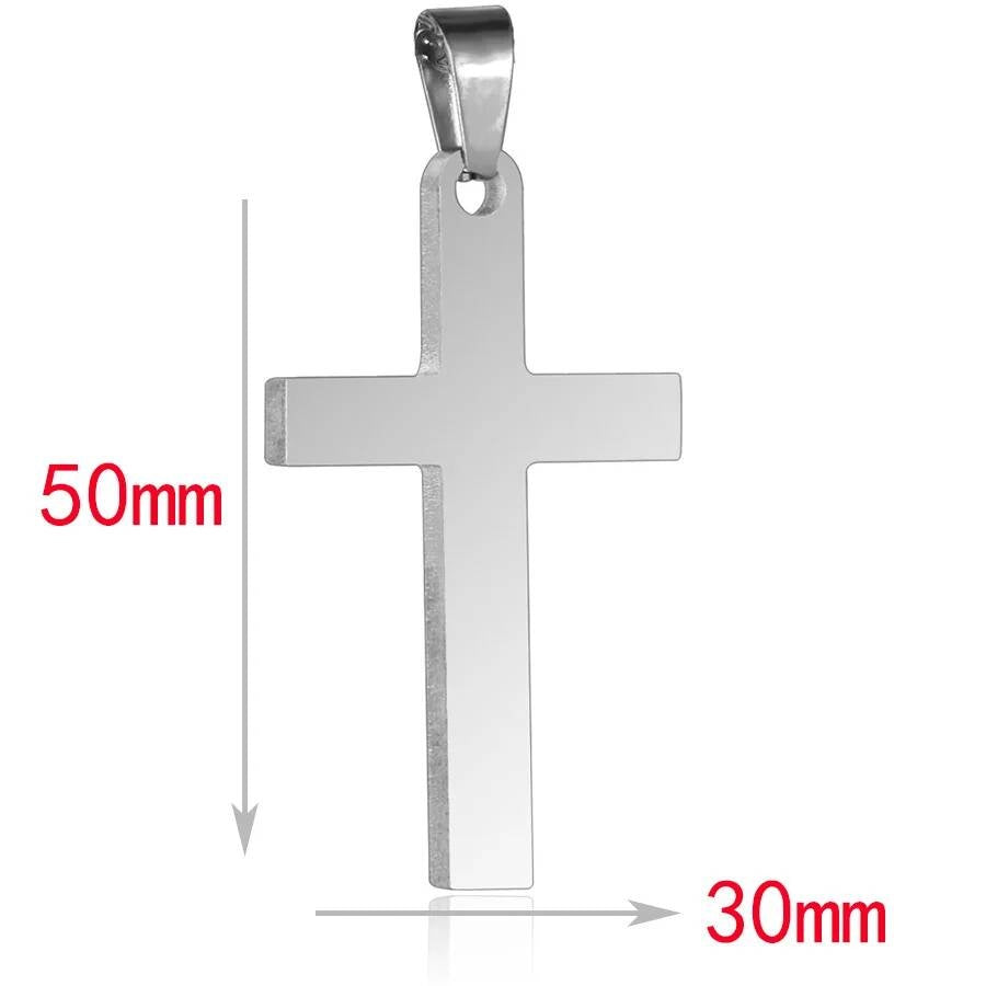 316L Stainless Steel Cross Pendant Chain Necklace For Men Religion Jewelry Accessories Male