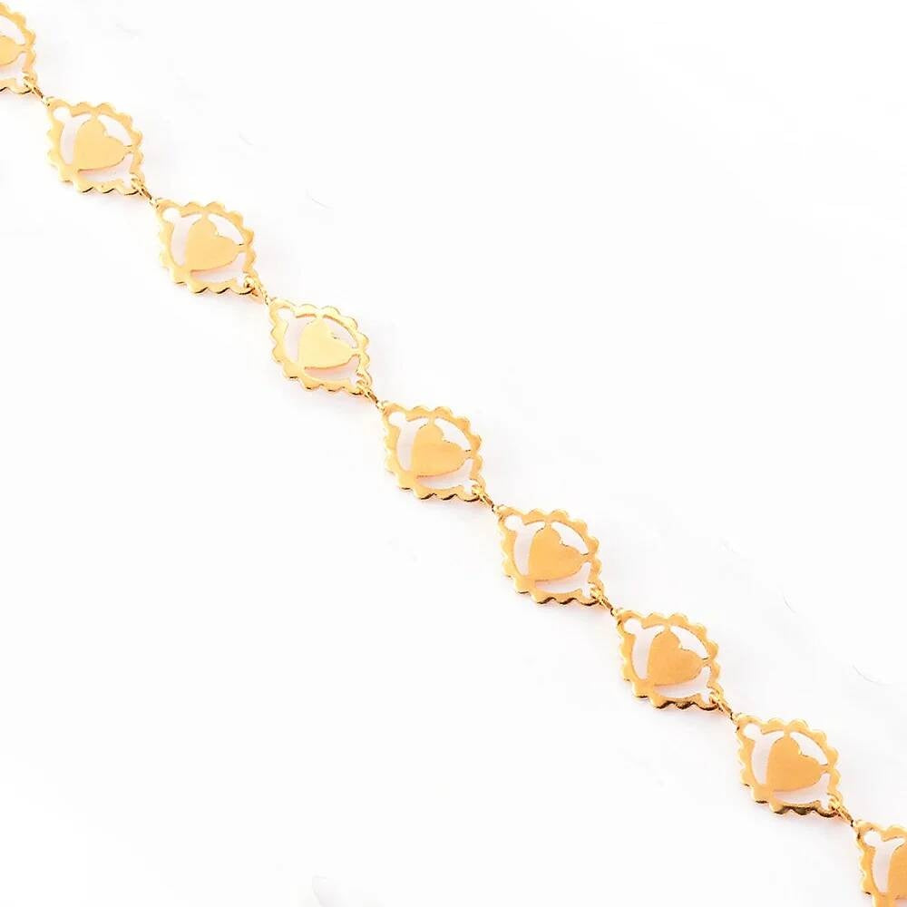 1Pc Length 21-70cm Stainless Steel Gold Color Lip Love Heart Handmade Link Chain Necklace Gold heart