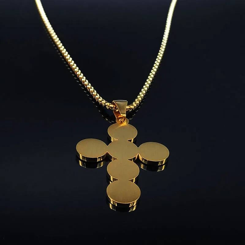 316L Stainless Steel Saint Benedict Cross Necklace Chain Pendant For Men Jewelry