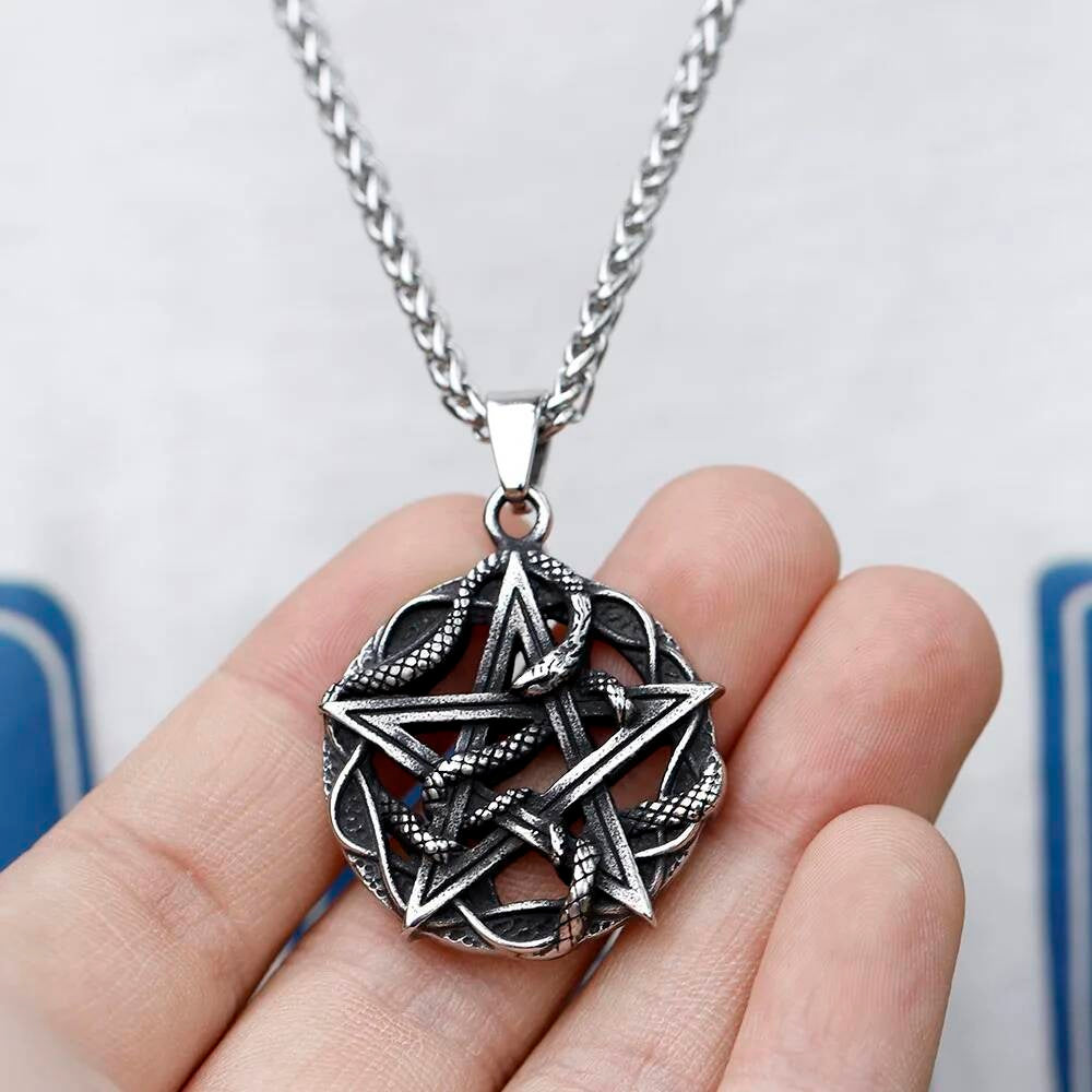 Vintage Snake Pendant Necklace Punk Animal Jewelry for Teens