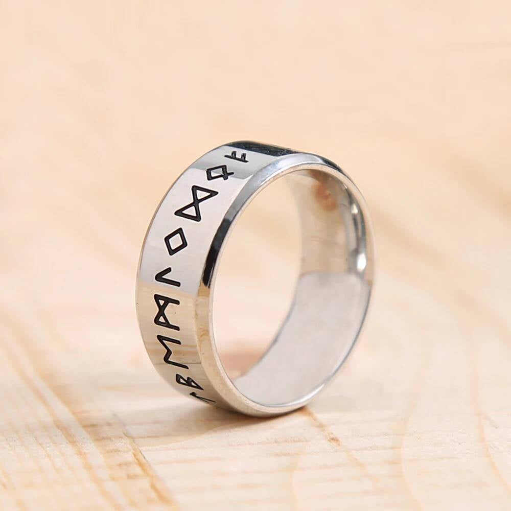 Viking Rune Ring - Stainless Steel Nordic Valknut Couple Jewelry Unisex Gift Style C