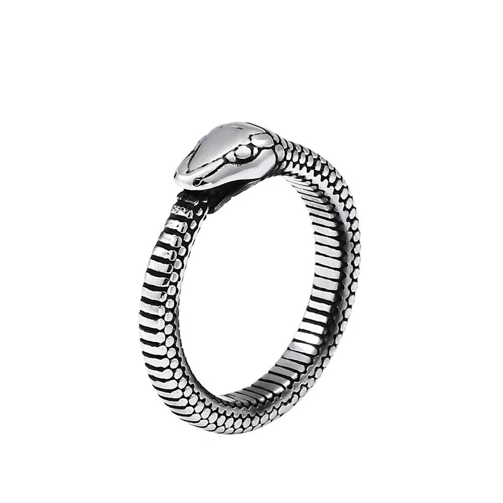 Ouroboros Viking Ring – 316L Stainless Steel Serpent Circle Amulet Style A