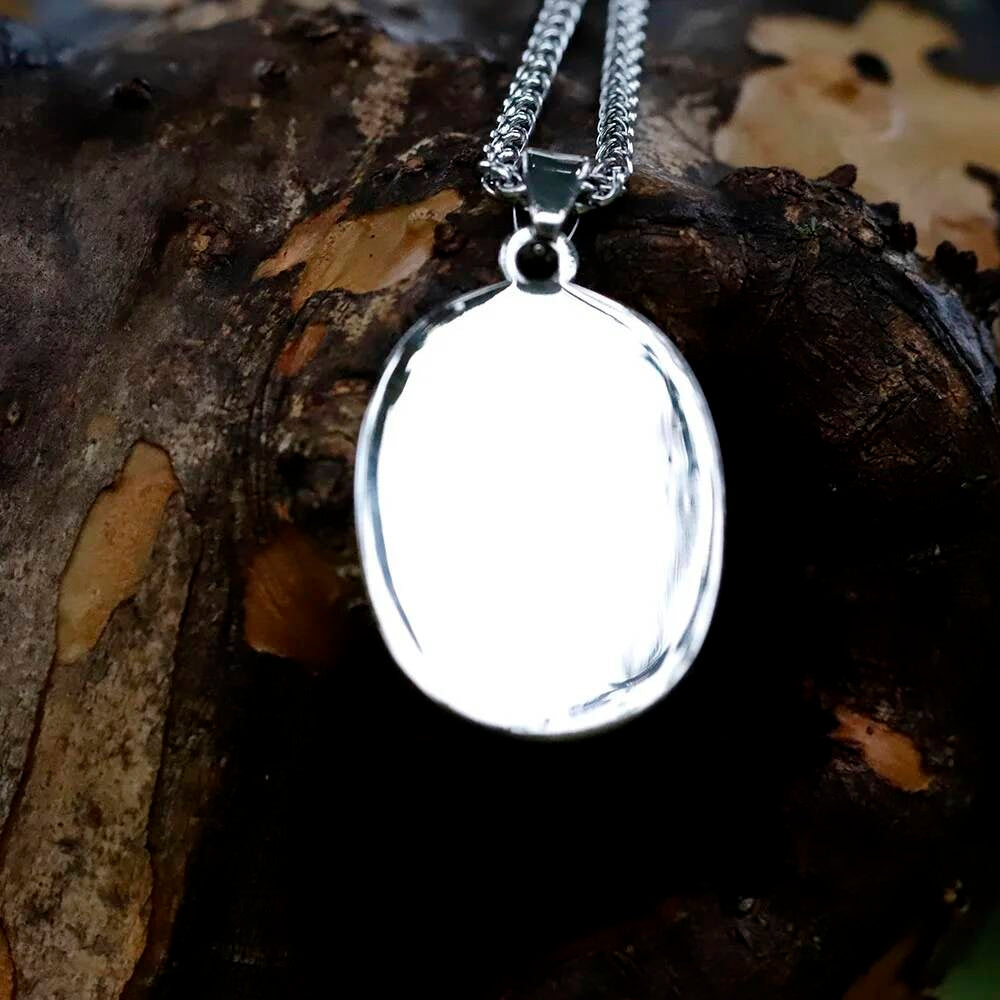316L Stainless Steel Tiger Oval Pendant Necklace Animal Jewelry