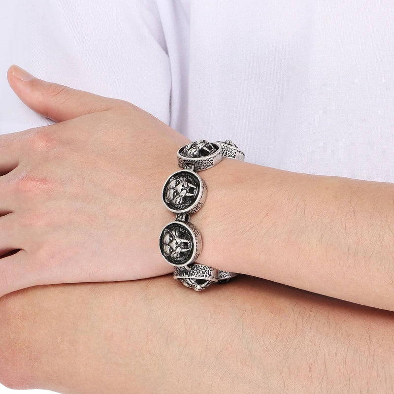 Tiger Men's Bracelet Stainless Steel 316L Punk Viking Jewelry