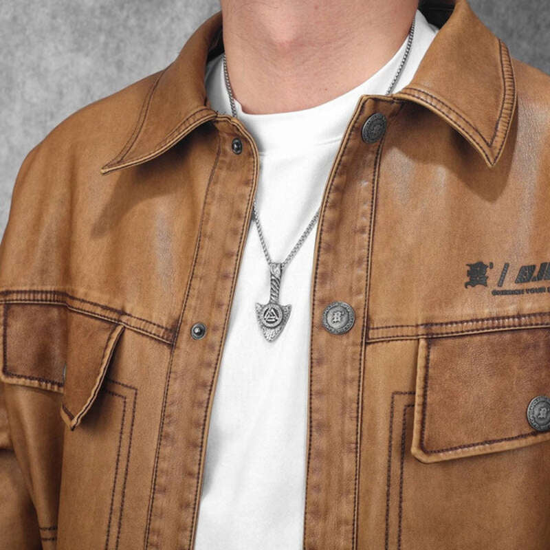 Viking Arrowhead Valknut Pendant Necklace – 316L Stainless Steel Rune Amulet