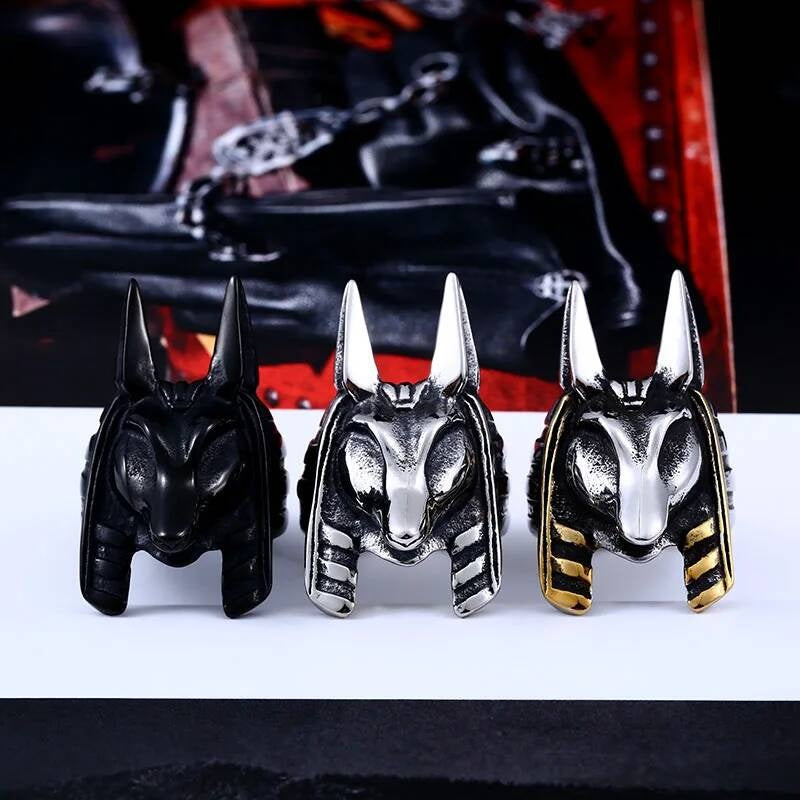 The Kaen Chronicles Anubis Ring – 316L Stainless Steel Mythic Guardian Band