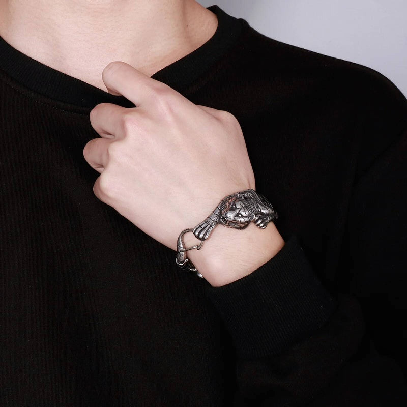 King of Beasts Tiger Bracelet Men Stainless Steel Animal Jewelry