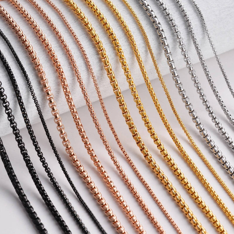 1 piece Stainless Steel Pearl Chain Figaro chain necklace for Pendant Men Women Necklace Jewelry Accessories