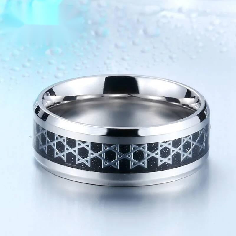 Star of David Pentacle Ring - Splendid Stainless Steel Men's Occult Jewelry