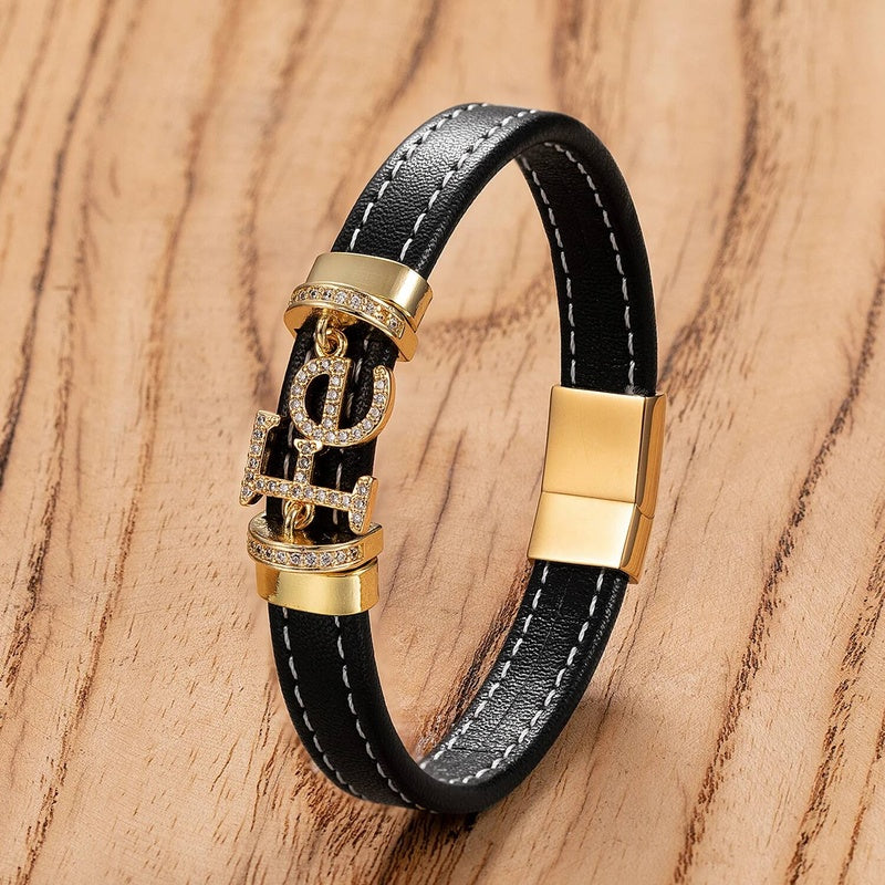 Men's Black Leather Infinity Knot Bracelet for Timeless Gifts Style-C