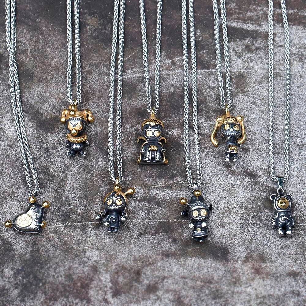 Men's 316L stainless steel Creative Designs Voodoo Doll Collection Pendant clown vampire love balloon For