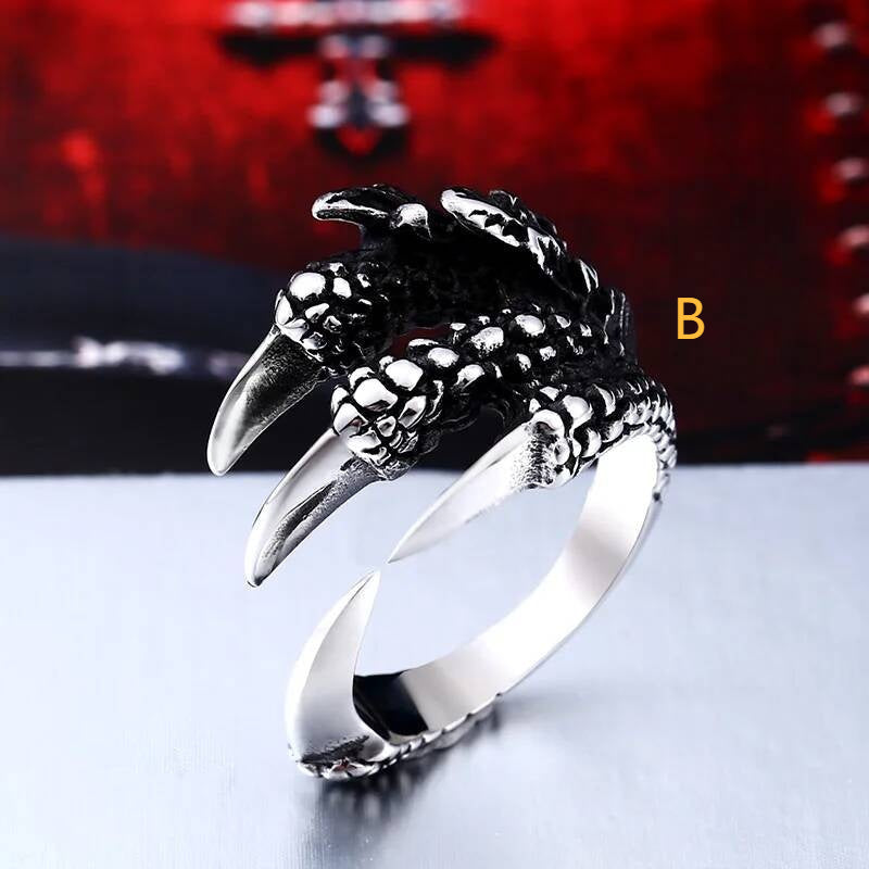 Eagle Claw Ring in Stainless Steel – Gothic Punk Biker Talon Jewelry