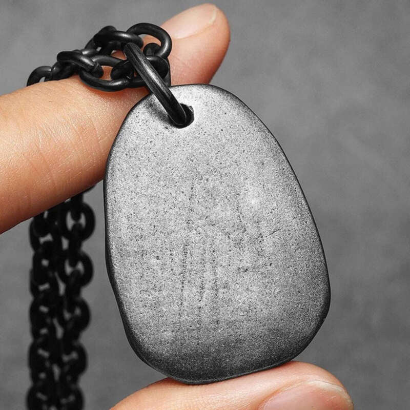 Evil Eye Protection Pendant – Black Stainless Steel Amulet Necklace