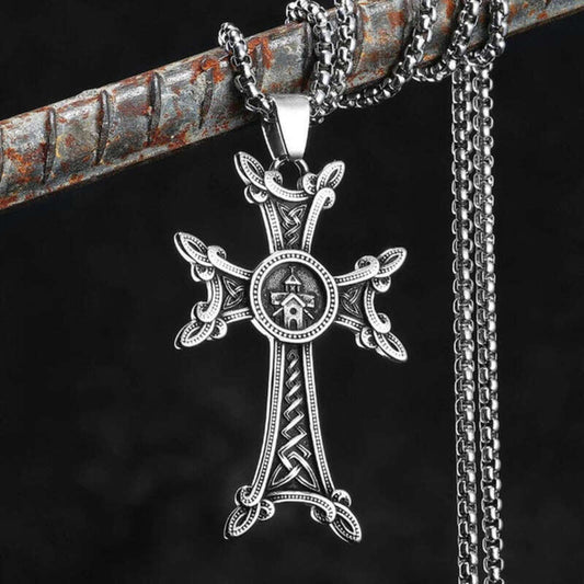 Vintage Silver Cross Pendant, Exquisite Religious Jewelry for Faithful Wearers