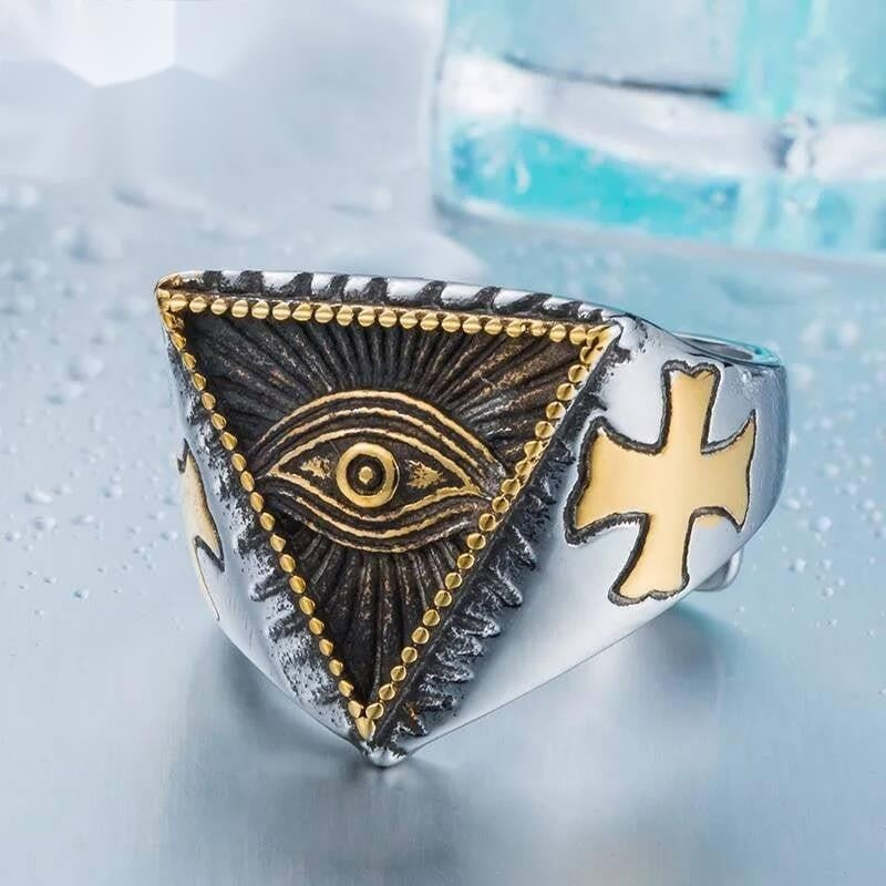 316L Stainless Steel Ring Top Quality New Of Providence All-Seeing Eye Cool Movie Ring