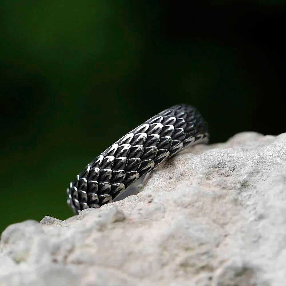 Viking Dragon Amulet Ring – 316L Stainless Steel Animal Totem Jewelry