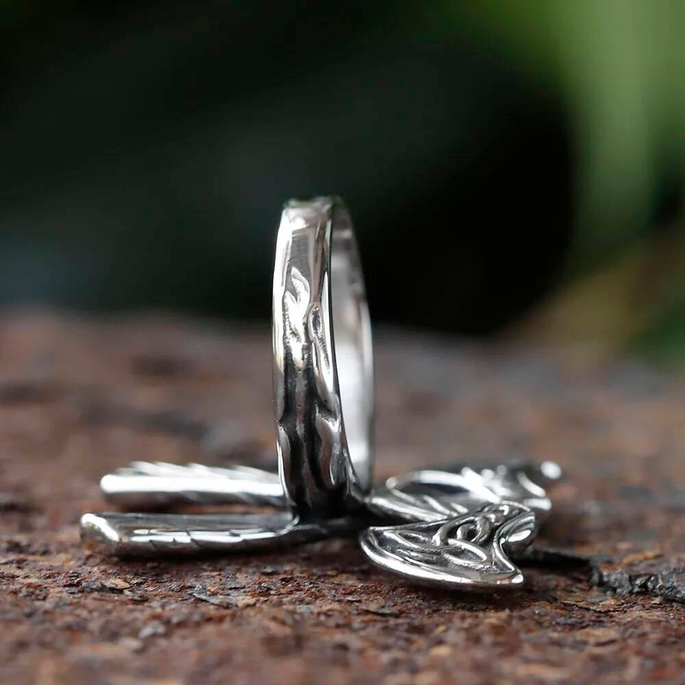 Celtic Wolf Axe Ring – 316L Stainless Steel Norse Amulet Band