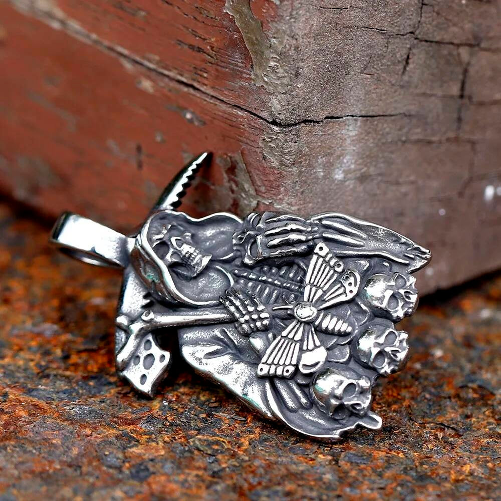 Grim Reaper Pendant – Gothic Stainless Steel Death Necklace