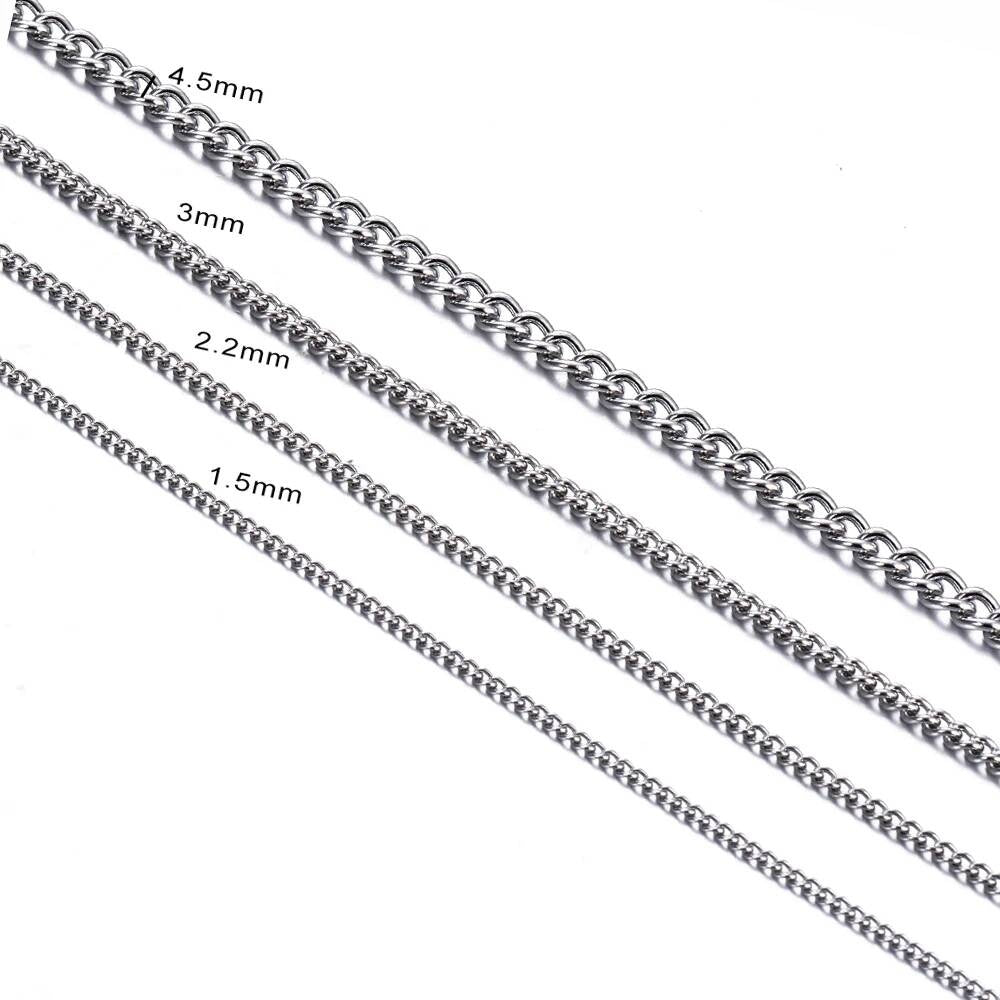 1Pc Stainless Steel Basic Link 1.5/2/3/4.5mm chain for DIY pendant necklace jewelry making