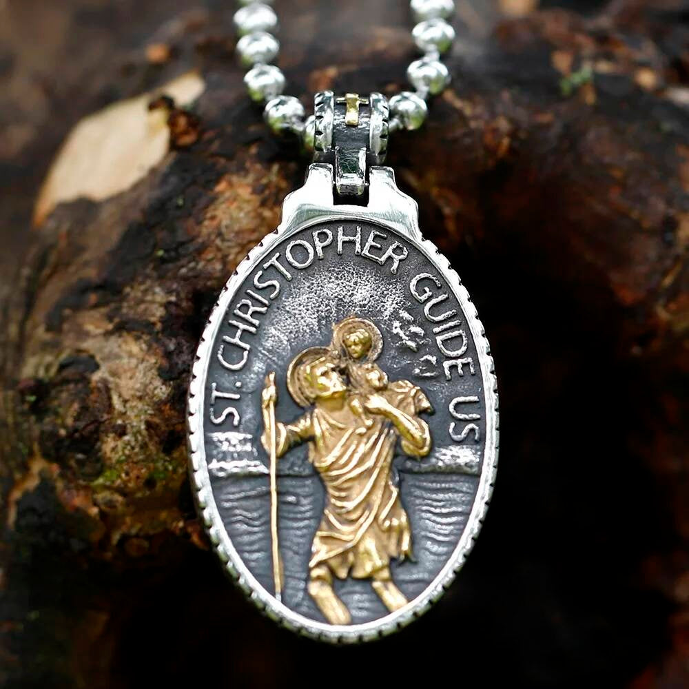 St. Christopher Pendant Necklace – Patron Saint of Travelers Jewelry LP-862