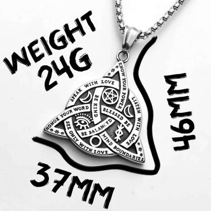 Celtic Triquetra Blessing Pendant – 316L Stainless Steel Trinity Knot Necklace