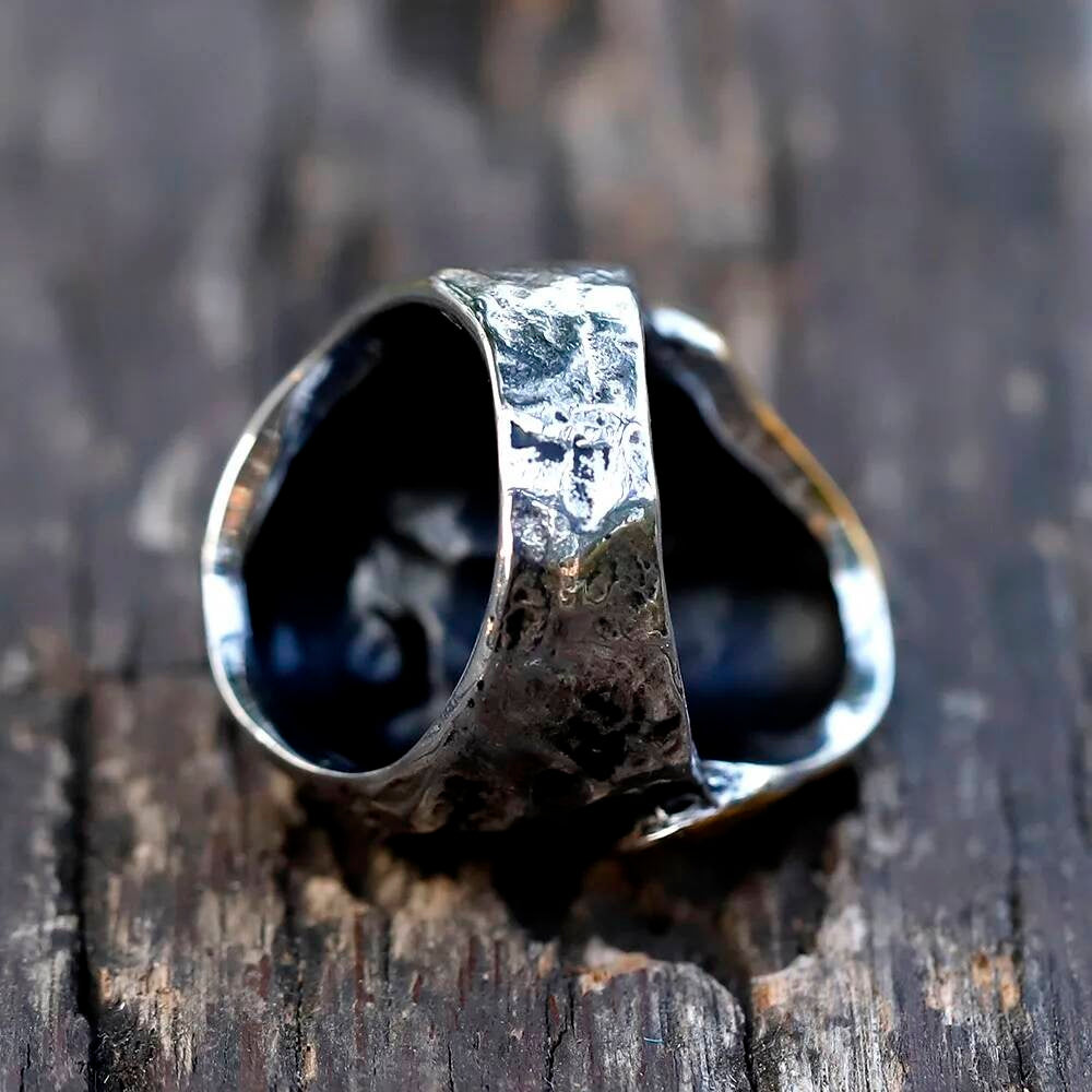 Skull Mask Ring – Gothic Punk Stainless Steel Biker Jewelry in Gold & Silver