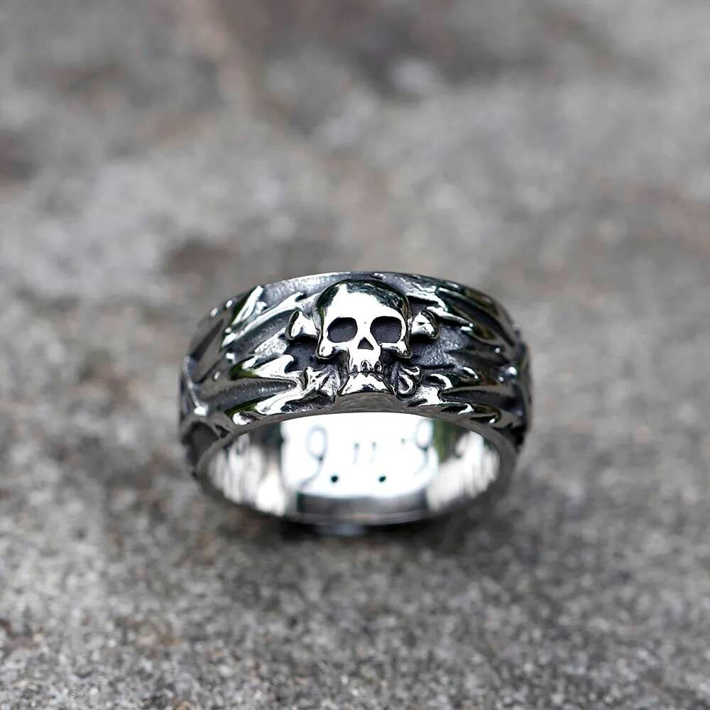 Vintage Super Punk Skull Biker Ring – 316L Stainless Steel Teen Statement Jewelry
