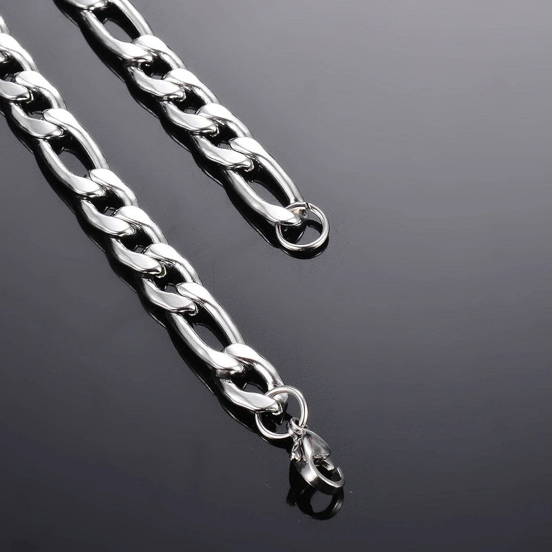 1 piece 3mm/3.8mm/4.5mm/5mm/6mm/7mm/7.5mm Figaro Link Jewelry Classic Curb Necklace Stainless Steel Chain for Men Women