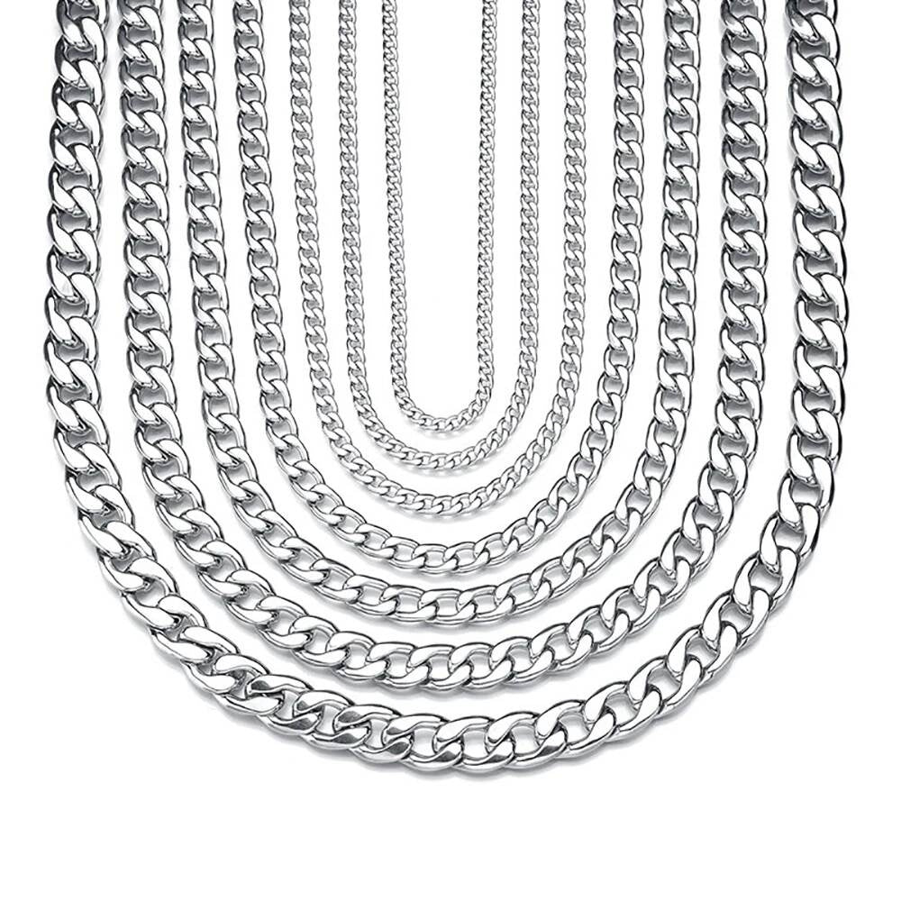 1 piece No fade Flat Curb Stainless Steel Chain For Necklace or Bracelet Width 5.5/6.5/7.5mm
