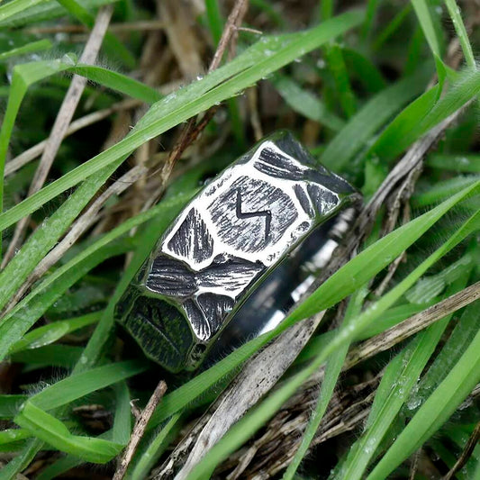 Norse Rune Ring – 316L Stainless Steel Unisex Viking Amulet Band