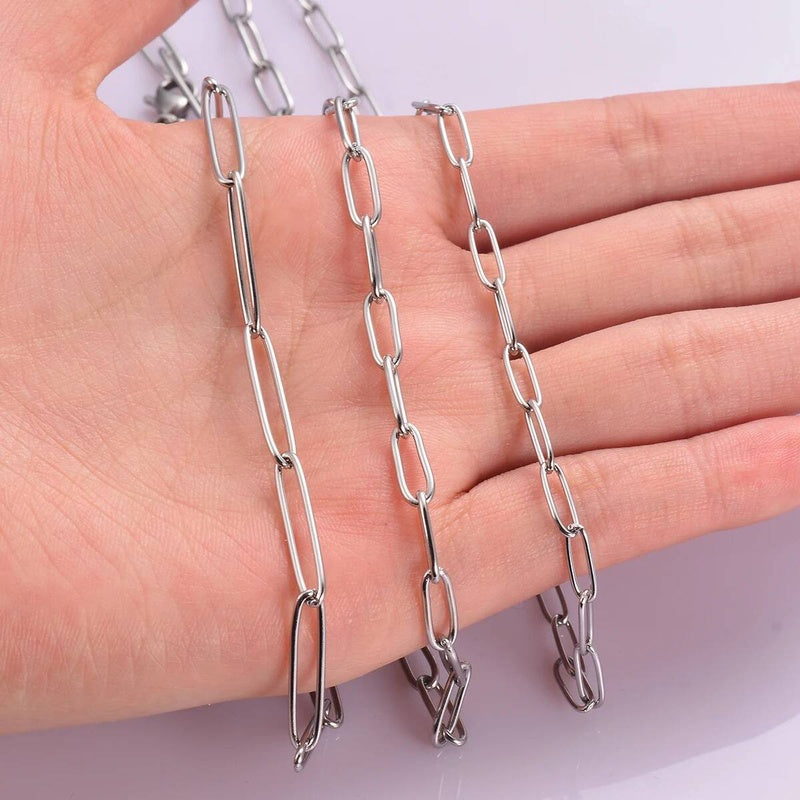 1Pc Stainless Steel Big Long Cross O Chain For Women Men DIY Jewelry Bracelet Necklace