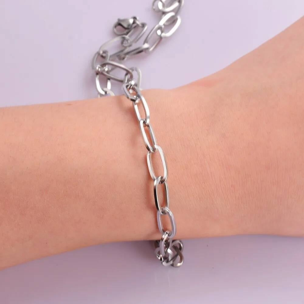 1Pc Width 6mm*12mm Stainless Steel Cable Oval Link Chain Necklace for DIY Jewelry Findings Making