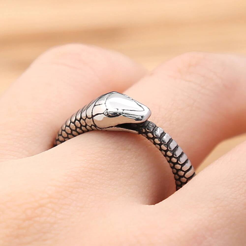 Ouroboros Viking Ring – 316L Stainless Steel Serpent Circle Amulet