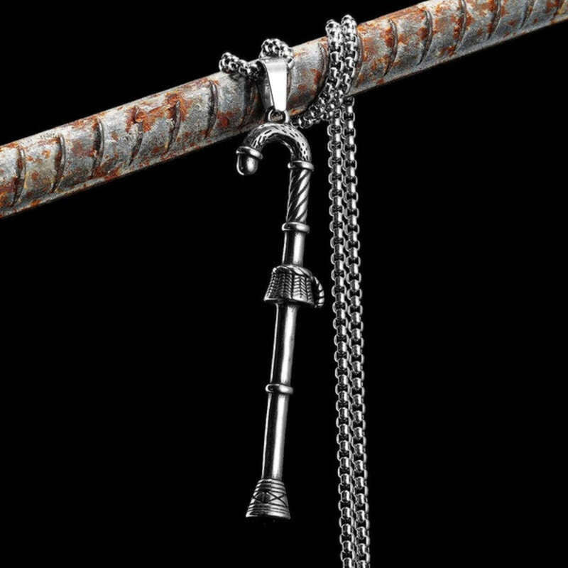 316L Stainless Steel Egyptian Pharaoh Staff Pendant Necklace