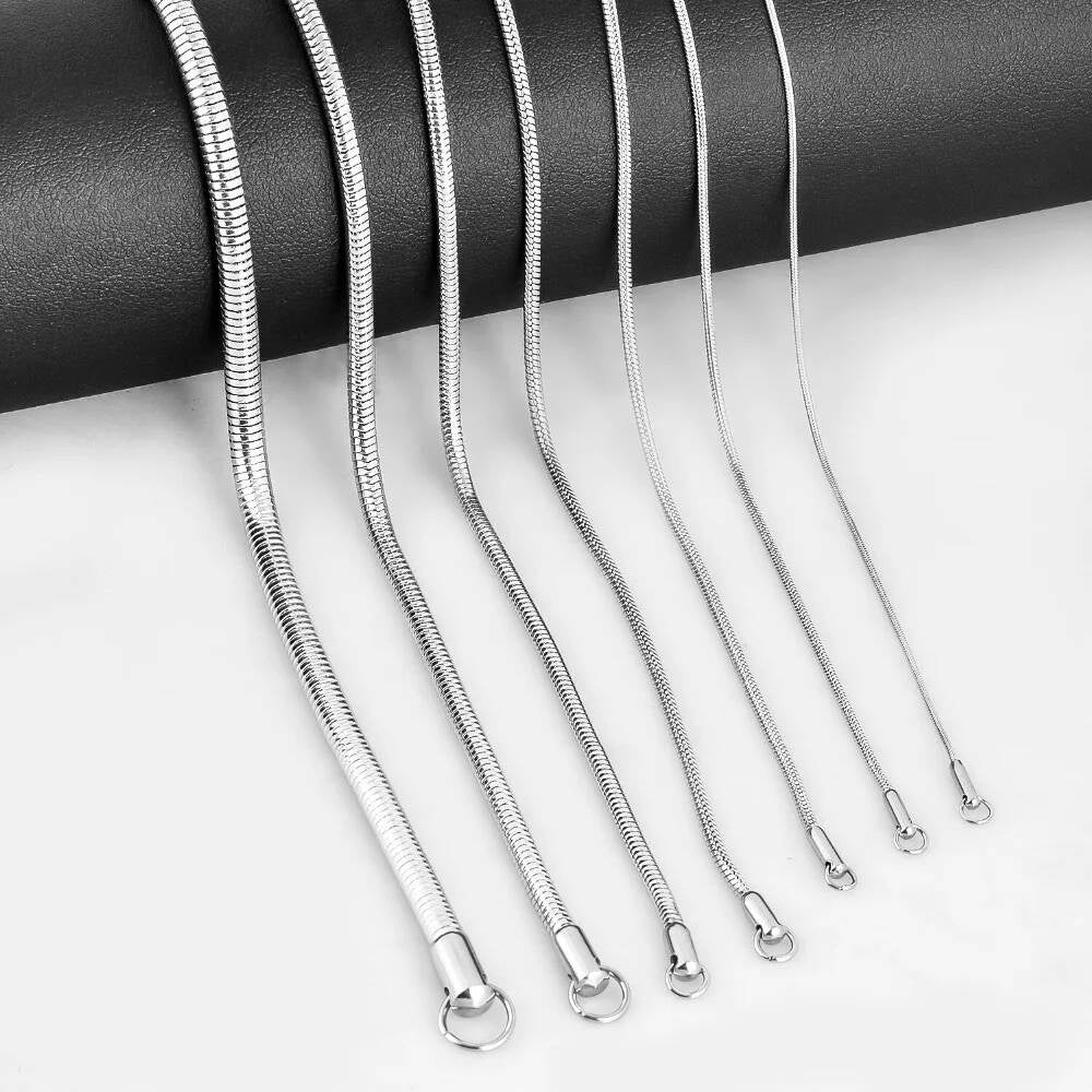 1 piece Stainless steel Round Snake Chain Pendant For Men Women Necklace Jewelry
