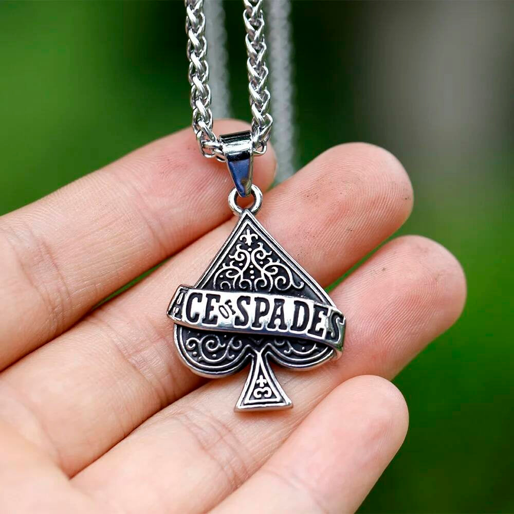 Ace of Spades Pendant Necklace – Gothic Playing Card Jewelry