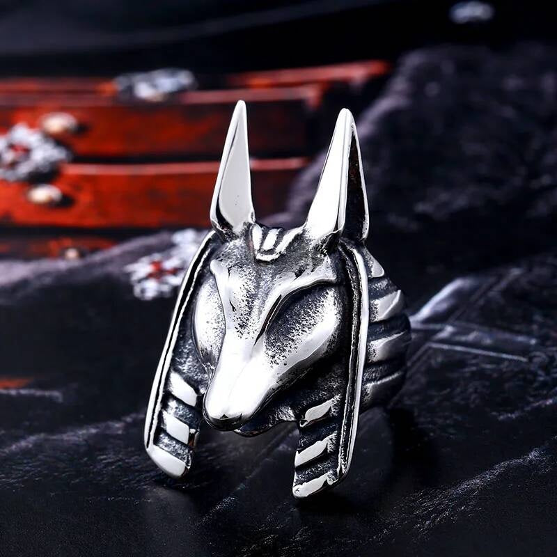 The Kaen Chronicles Anubis Ring – 316L Stainless Steel Mythic Guardian Band