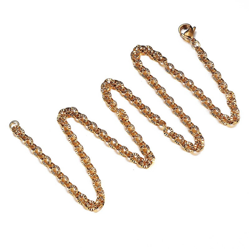 1Pc Women Men O Style 316L Stainless Steel Link Chain Necklace Jewelry Width 2/2.5/3/4mm