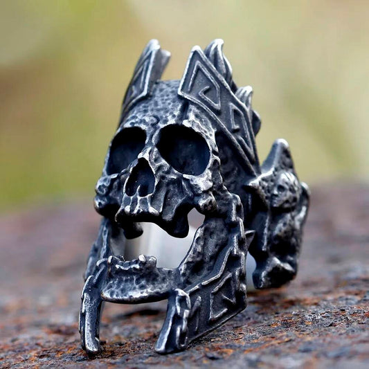Retro Skull Signet Ring - Gothic Stainless Steel Men's Biker Party Jewelry