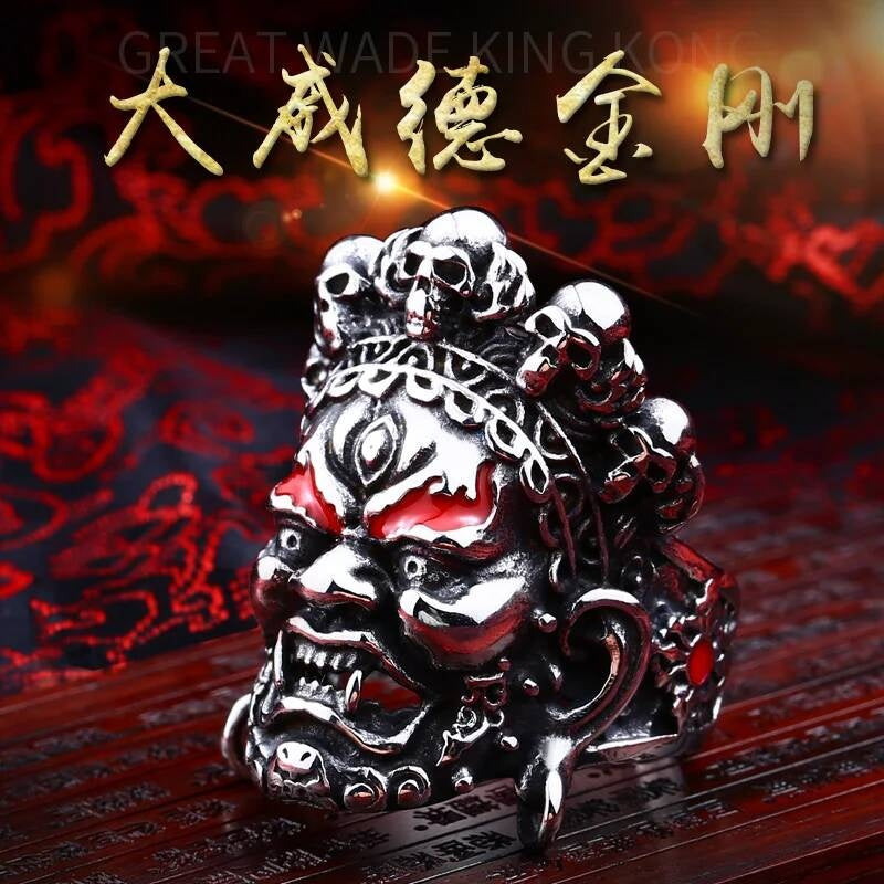 Skull Buddha God Of Wealth Adjustable Fashion Ring
