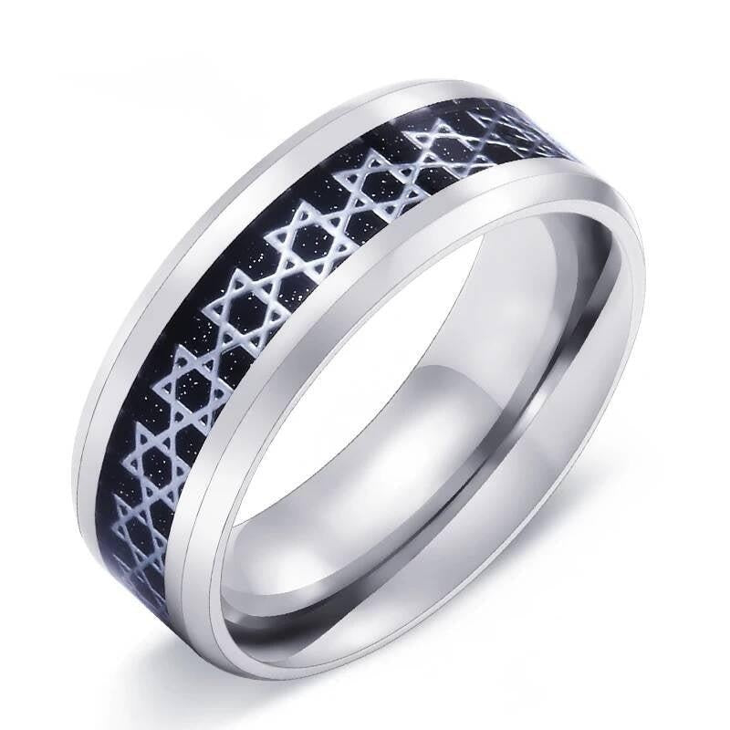 Star of David Pentacle Ring - Splendid Stainless Steel Men's Occult Jewelry