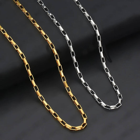 1Pc Stainless Steel Width 1.5/2/2.5/3/4mm Long Box Chain Necklace For Men Women DIY Jewelry Findings Making