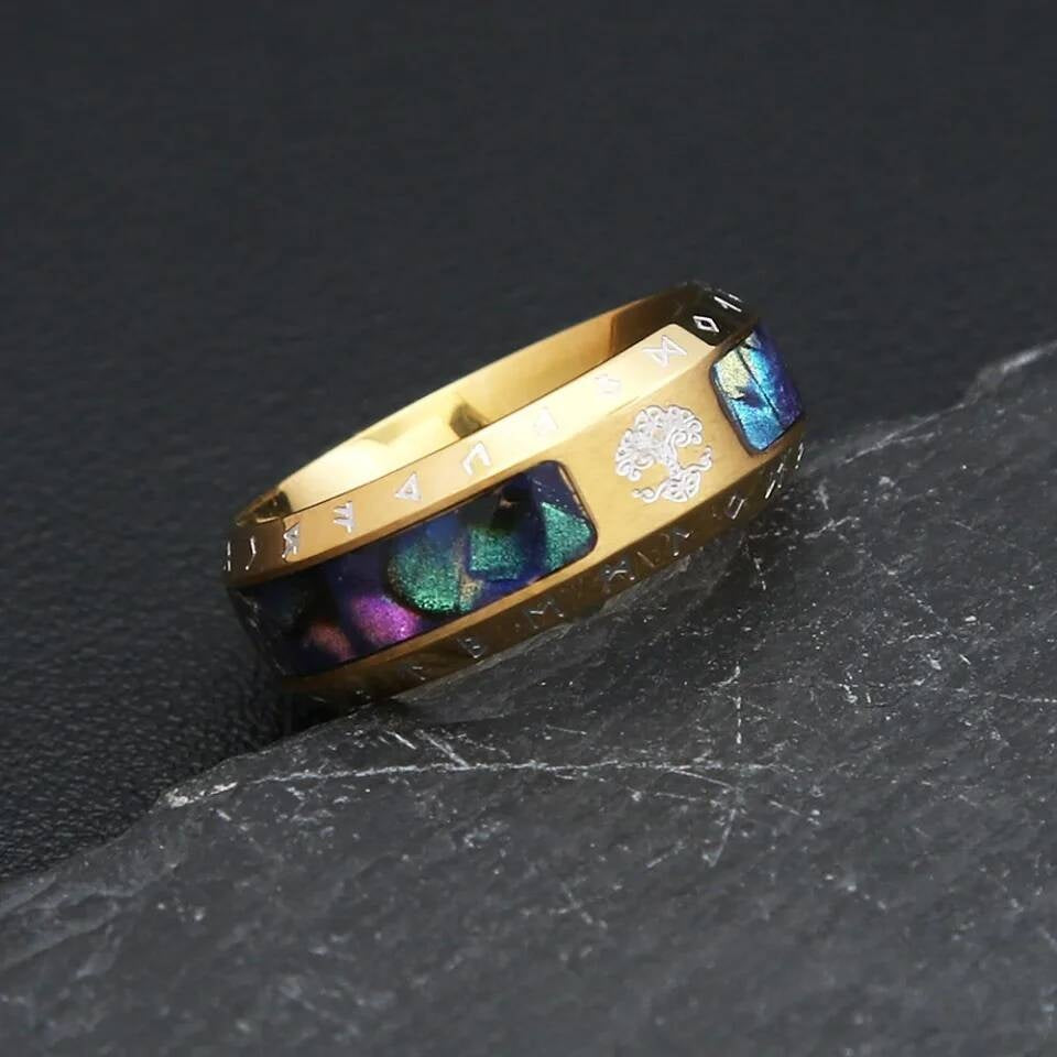 Nordic Tree of Life Ring – 316L Stainless Steel Unisex Viking Amulet